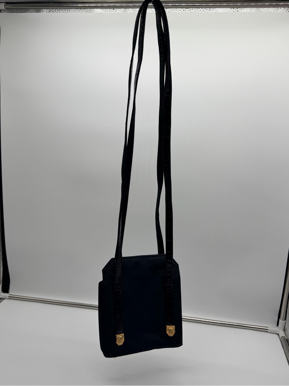Gianni Versace Black Long Strap Shoulder bag